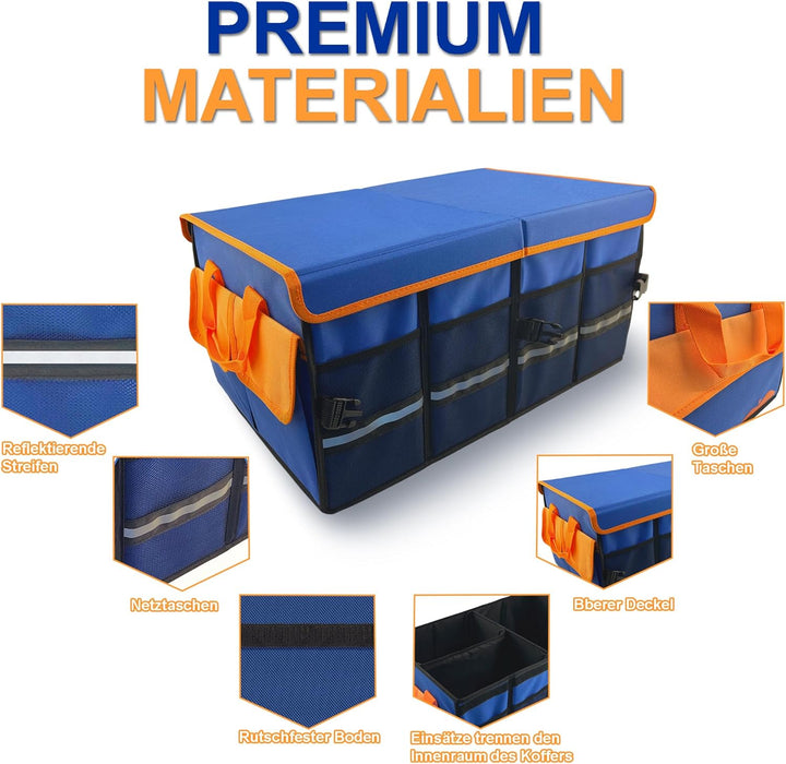 Premium Auto Kofferraumtasche mit Deckel, Praktisch 600D Oxfordstoff Kofferraum Organizer, Wasserdic