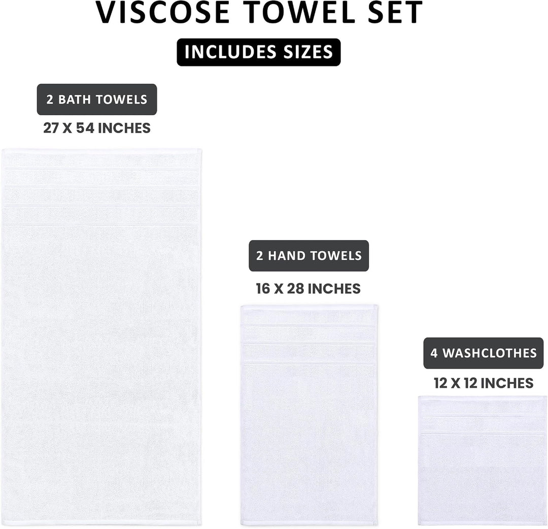 Utopia Towels - 8er-Pack Handtuch-Set mit Aufhängeschlaufe aus 97% Baumwolle, saugfähig und schnell