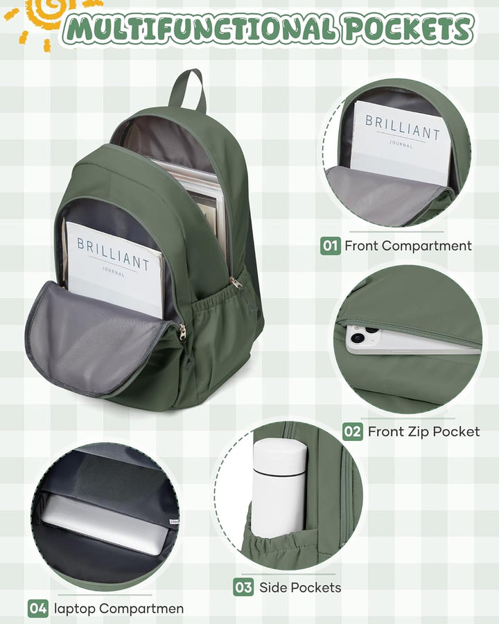winspansy Schulrucksack Teenager Mädchen Jungen Schultasche Leichter Rucksack Schule Herren Damen Ae