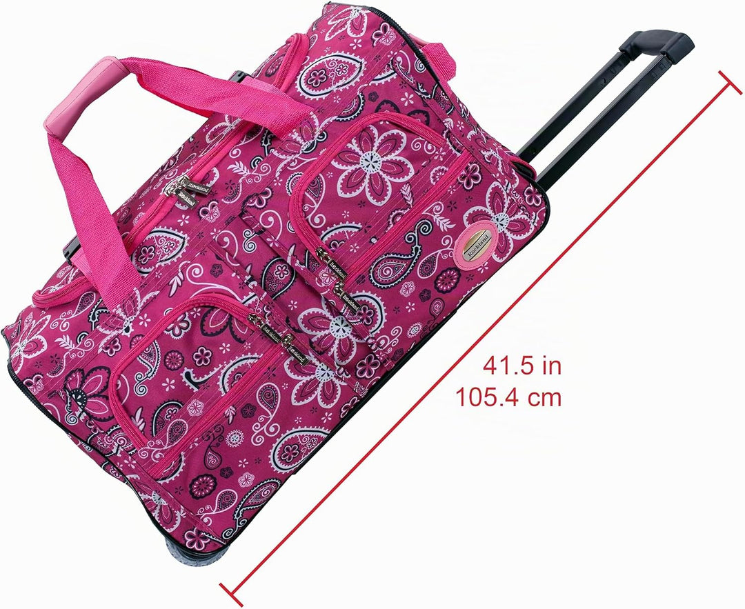 Rockland Seesack zum Rollen, Bandana Pink, 22-Inch, Reisetasche mit Rollen 22-Inch Bandana Pink, 22-