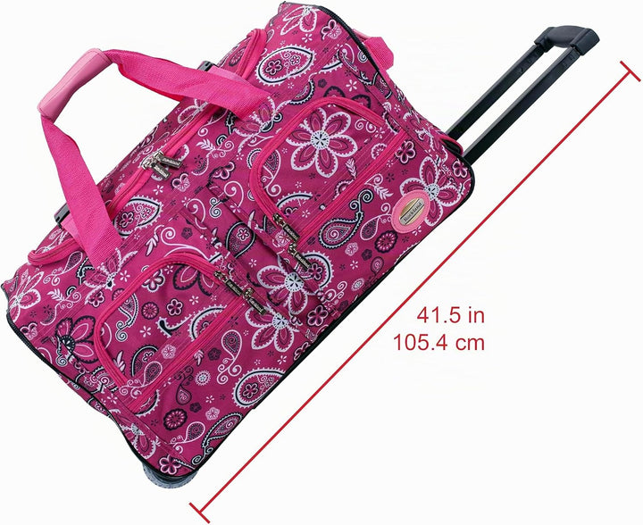 Rockland Seesack zum Rollen, Bandana Pink, 22-Inch, Reisetasche mit Rollen 22-Inch Bandana Pink, 22-