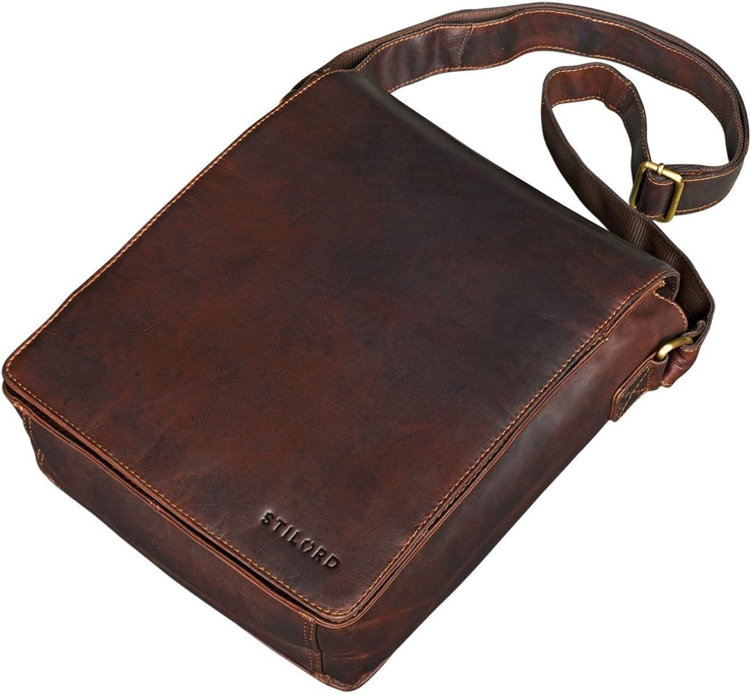 STILORD Lars Vintage Umhängetasche Leder Herren Hochformat für 13,3 Zoll Tablet MacBooks und iPad Sc