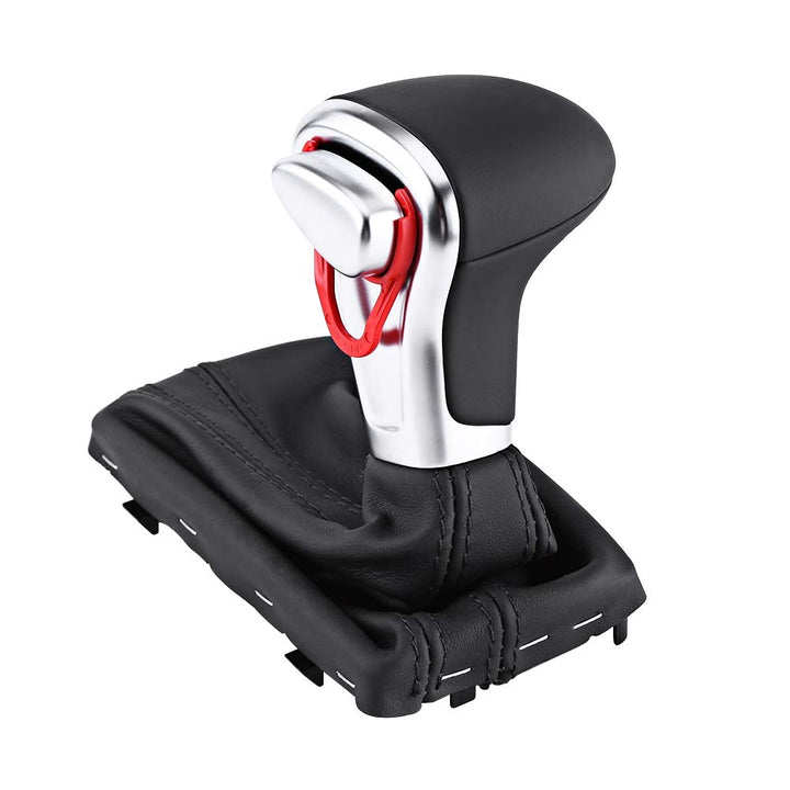 Yctze Shift Knob Gaitor Boot, 1 Stk. Schaltknauf Gaitor Boot Cover Schwarzes Leder für A5 A4L Q5 B8