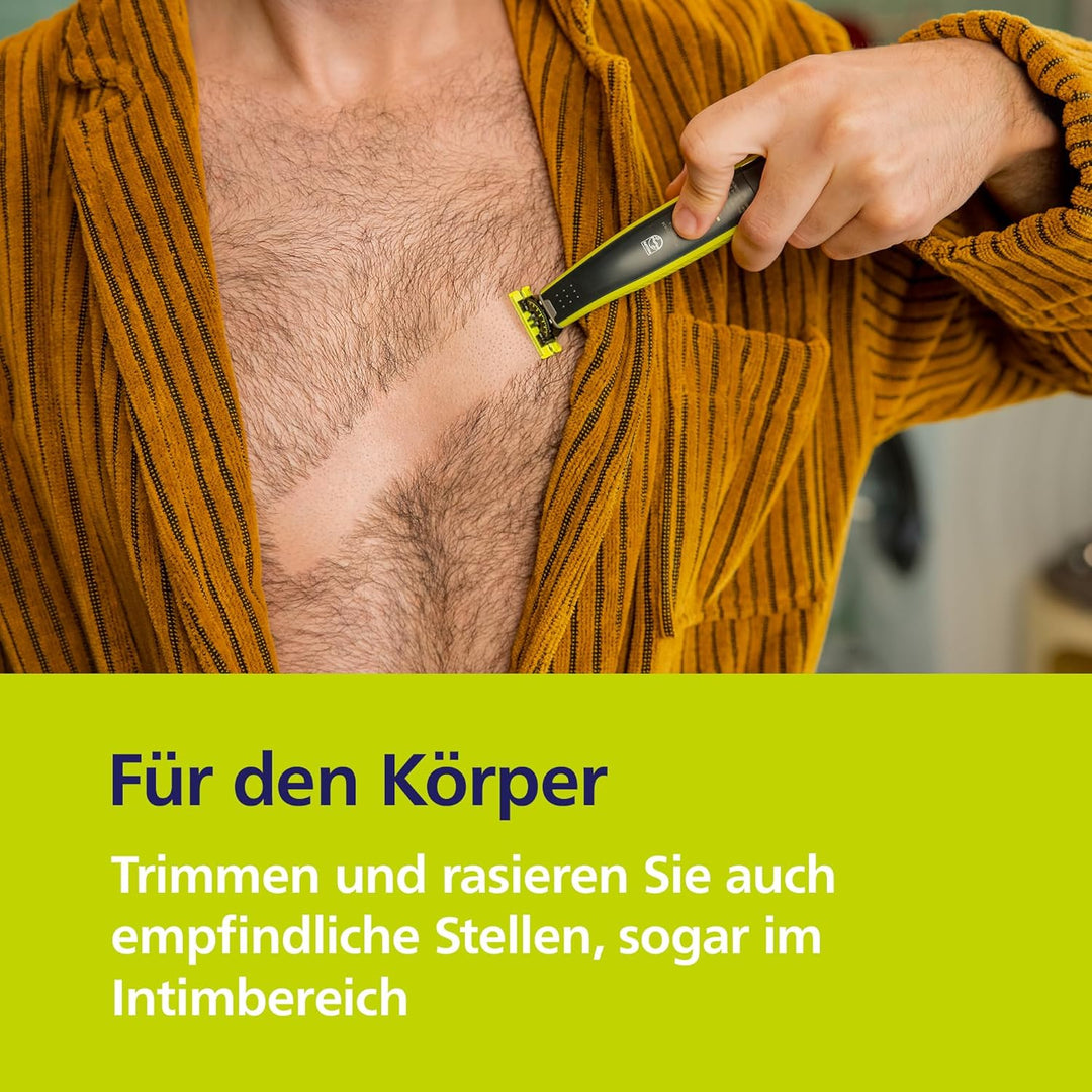 Philips OneBlade 360 Face & Body - Elektrischer Bartschneider, Rasierer und Bodygroomer zum Trimmen,