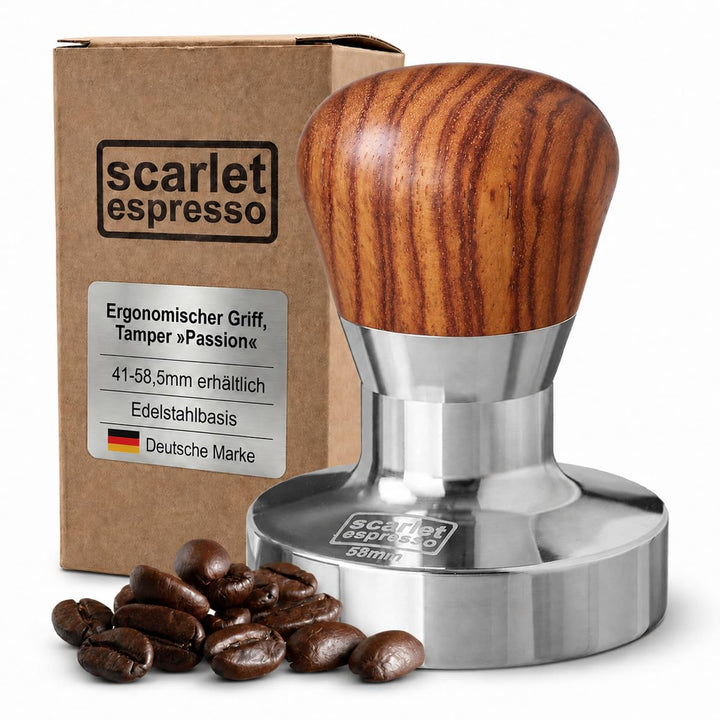 scarlet espresso | Tamper »Passion« für Barista; mit ergonomischem PVC- oder Edelholzgriff nach Wahl