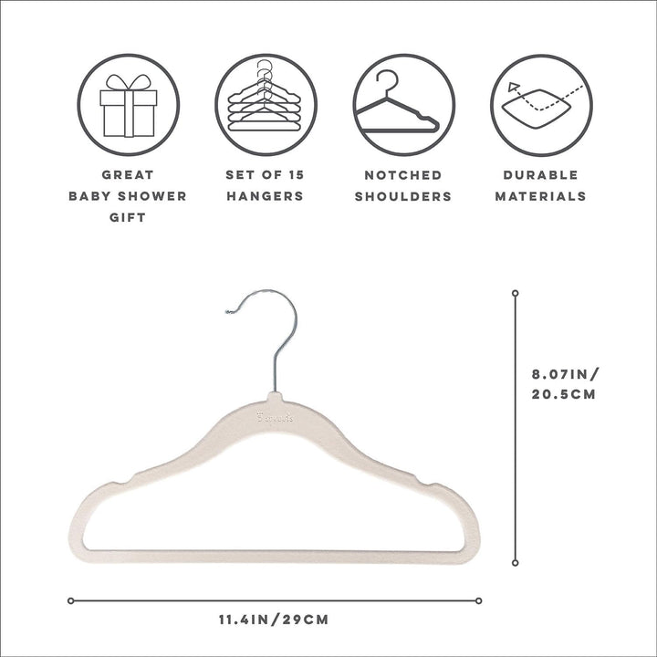 3 Sprouts Baby-Schrank-Organizer-Set – 15 Kinderzimmer-Kleiderbügel mit Trennwänden in 8 Grössen, Sc