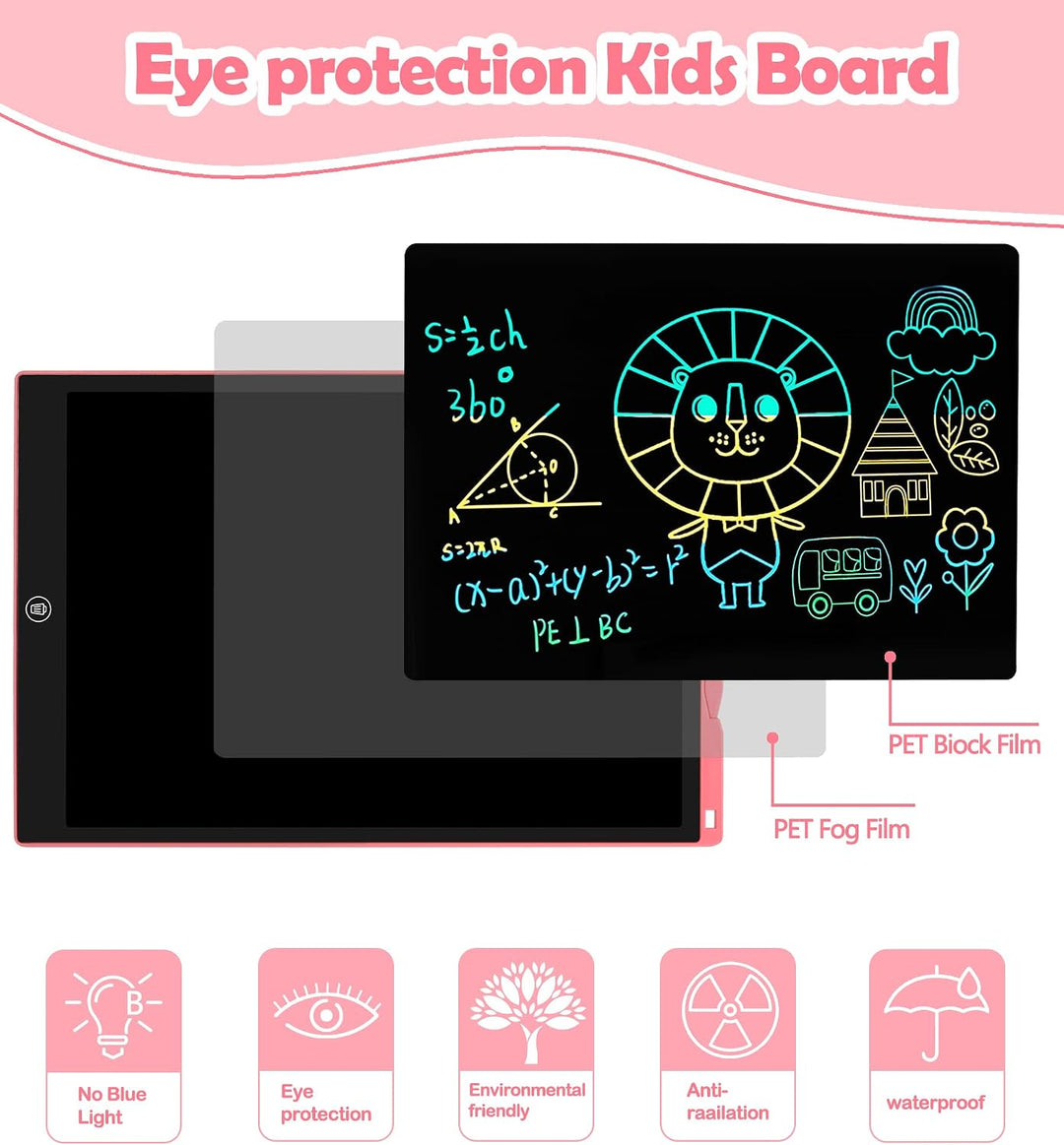 Bunte LCD Schreibtafel, 15 Zoll LCD Schreibtablett für Kinde, Maltafel Kinder Elektronisch Spielzeug
