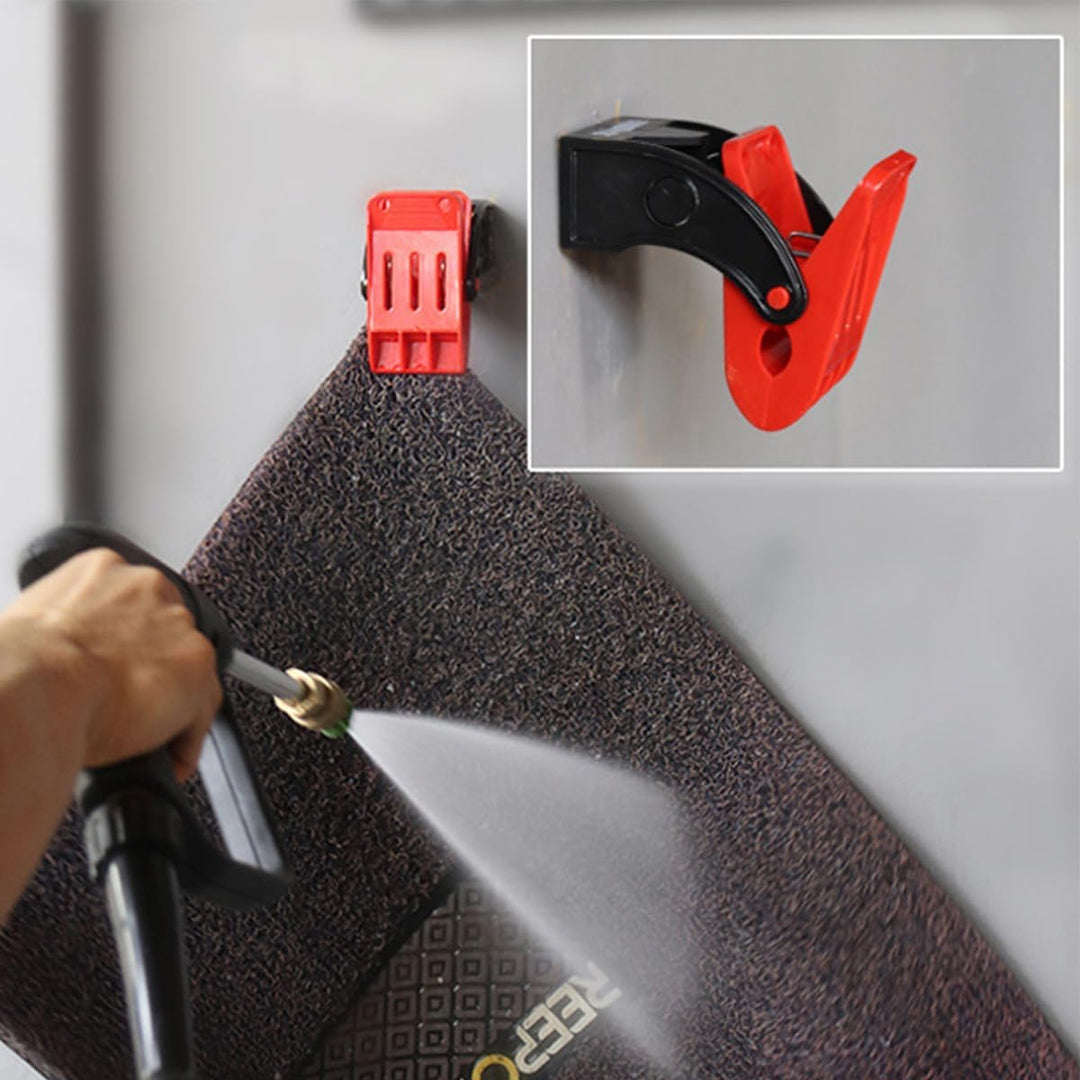 Bodenmattenklemmen für Autowaschanlagen, 4er-Pack, drehbar, gross, rutschfest, Federklemmen aus Edel