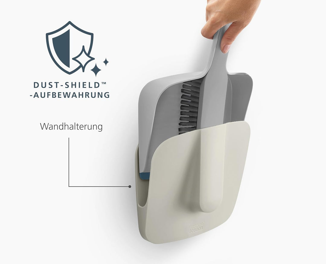 Joseph Joseph CleanTech Wandmontierter, Kehrschaufel- und Bürsten Set für den Innenbereich Boden feg