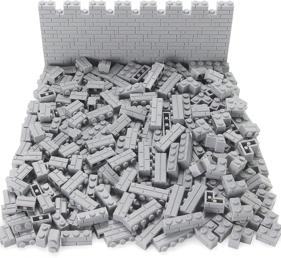 Feleph 260 Stück Mauerstein Set Masonry Profile Bricks Mehrfarbige Bausteine für Wand MOC Mauerwerk