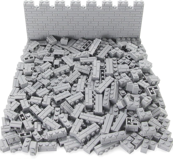 Feleph 260 Stück Mauerstein Set Masonry Profile Bricks Mehrfarbige Bausteine für Wand MOC Mauerwerk