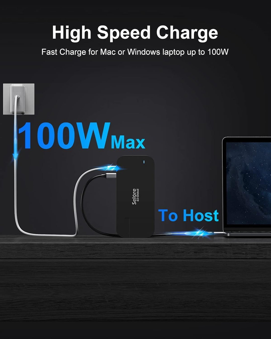 USB C Dockingstation 15 in 1 Laptop Docking Station mit Quadruple Display Dual 4K HDMI, DP, VGA, 100
