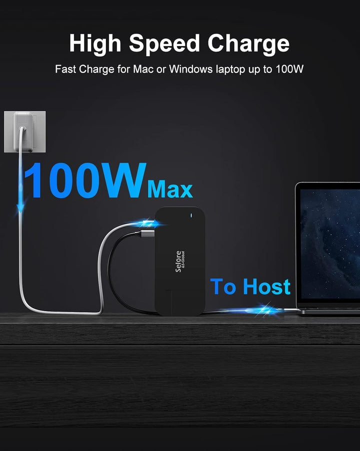 USB C Dockingstation 15 in 1 Laptop Docking Station mit Quadruple Display Dual 4K HDMI, DP, VGA, 100