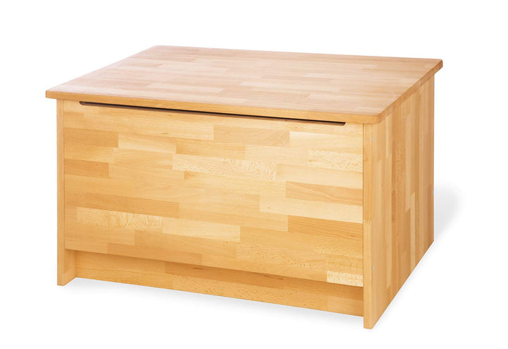 Pinolino Truhe, aus massivem Holz, Spielzeugkiste für Kinder, Deckel mit Klappendämpfer, Belastbarke