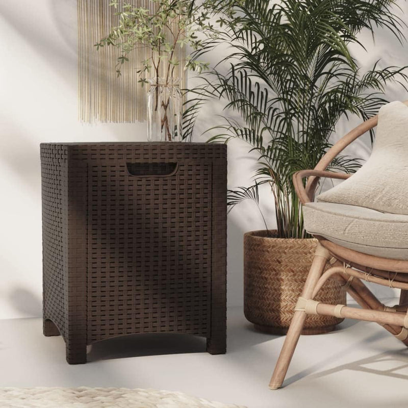 Garten-Aufbewahrungsbox PP Rattan 39x39x46 cm Gartenbox Auflagenbox Aufbewahrungstruhe Gartentruhe K