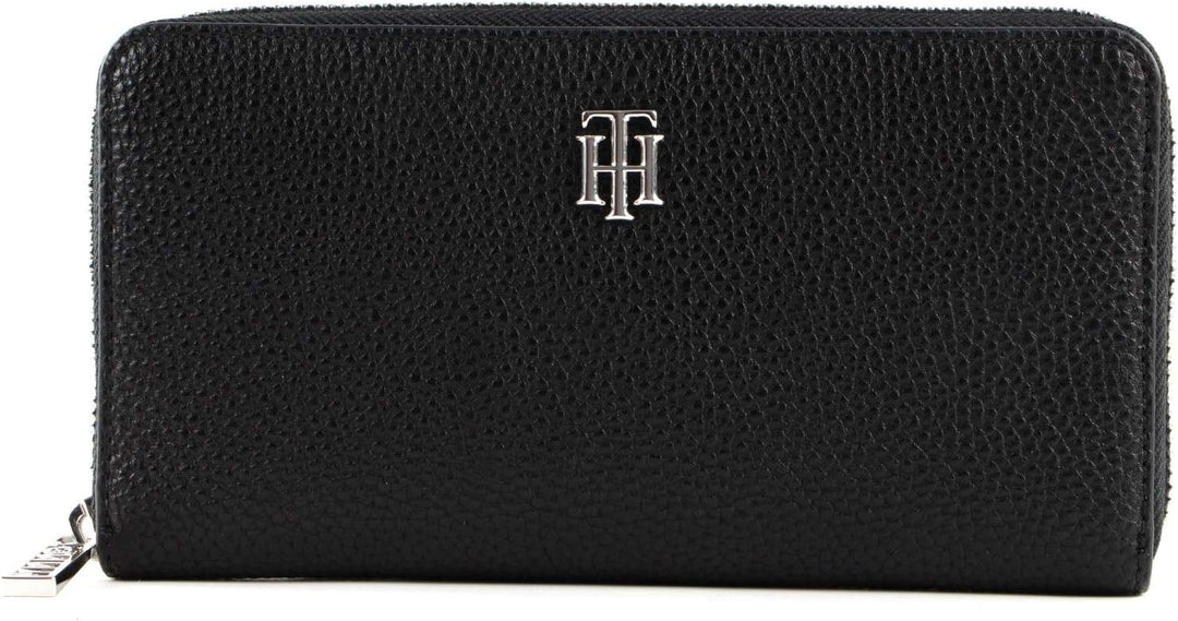 Tommy Hilfiger Damen Th Essence Lrg Za Kleine Lederwaren Schwarz, Schwarz