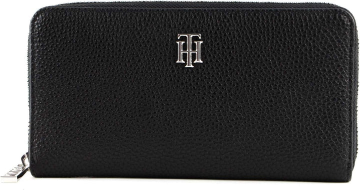 Tommy Hilfiger Damen Th Essence Lrg Za Kleine Lederwaren Schwarz, Schwarz