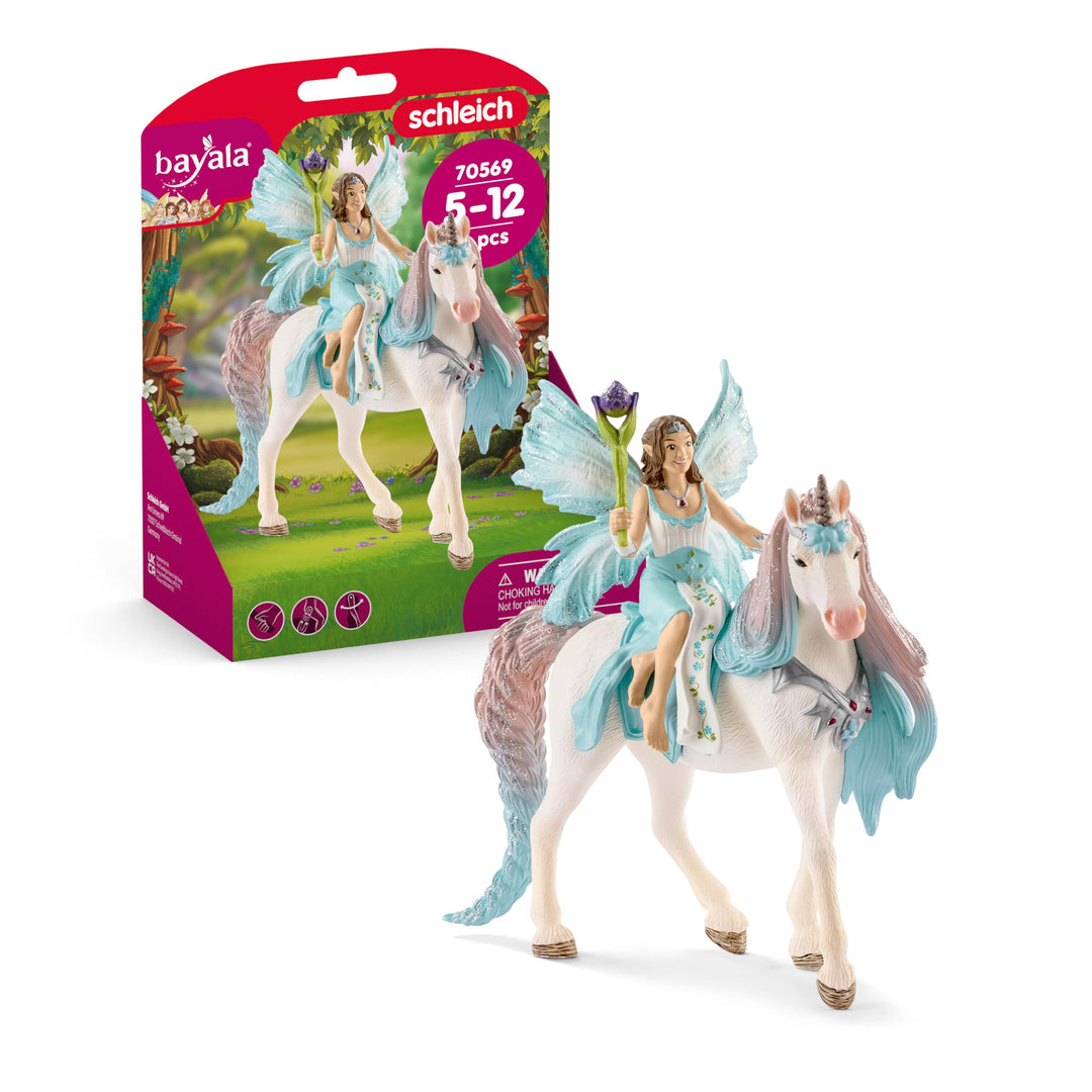 schleich BAYALA 70569 Elfe Eyela mit Prinzessinnen Einhorn - Spielset - Funkelnde Fliegende Prinzess