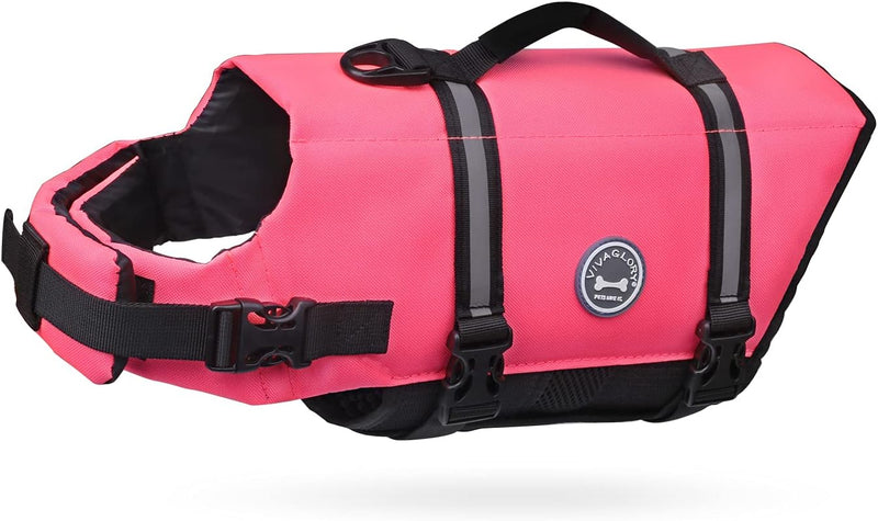 VIVAGLORY Ripstop Hunde Rettungsweste für Kleine Mittel Grosse Hunde Bootfahren, Hund Schwimmweste m