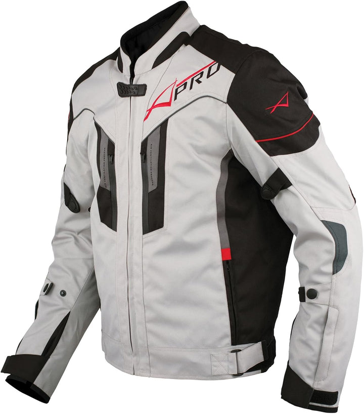 A-Pro Textil Motorrad Jacke Wasserdichte CE Protektoren Reflektirende Sport S Grau, S Grau