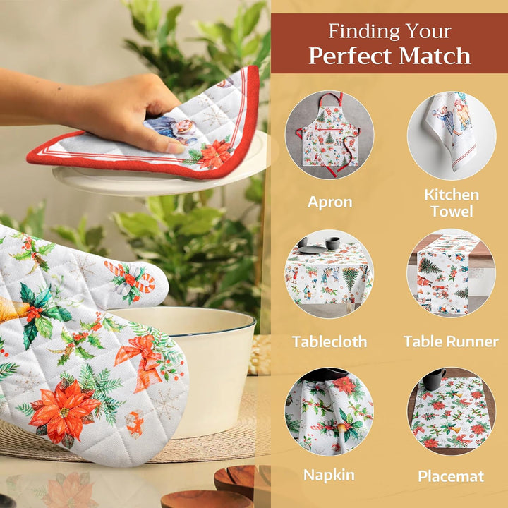 Maison d' Hermine Topflappen 100% Baumwolle hitzebeständig Set mit 2 Topflappen (20cm x 20cm) Hot Pa