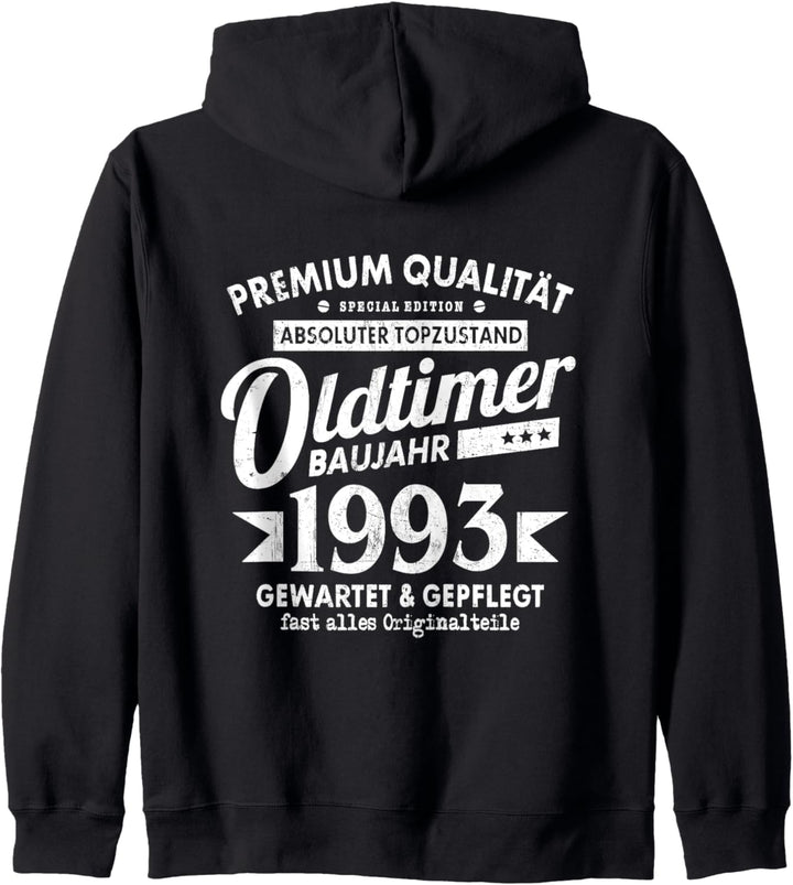 Vintage Oldtimer Baujahr 1993 Gewartet Gepflegt Geburtstag Kapuzenjacke