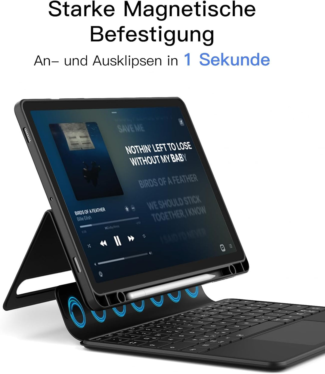 Inateck Hülle mit Tastatur für Samsung Galaxy Tab S10 Lite/S10 FE/S9 FE/S9,Tastatur für Tablet Hoch-