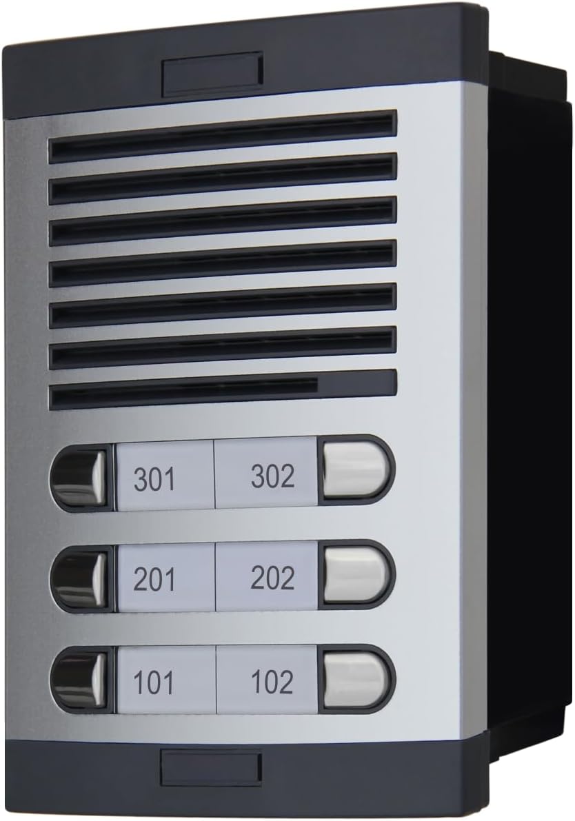 Automatische Türsprechanlage mit Analogsystem 4+n, für Gemeinschaften, komplett: Strassenschild, Tel