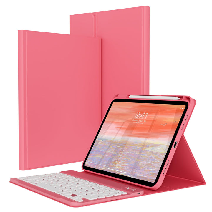 Hülle mit Tastatur für iPad A16 11/10 Generation (2025/2022, 11/10.9 Zoll) - QWERTZ Deutsches Layout