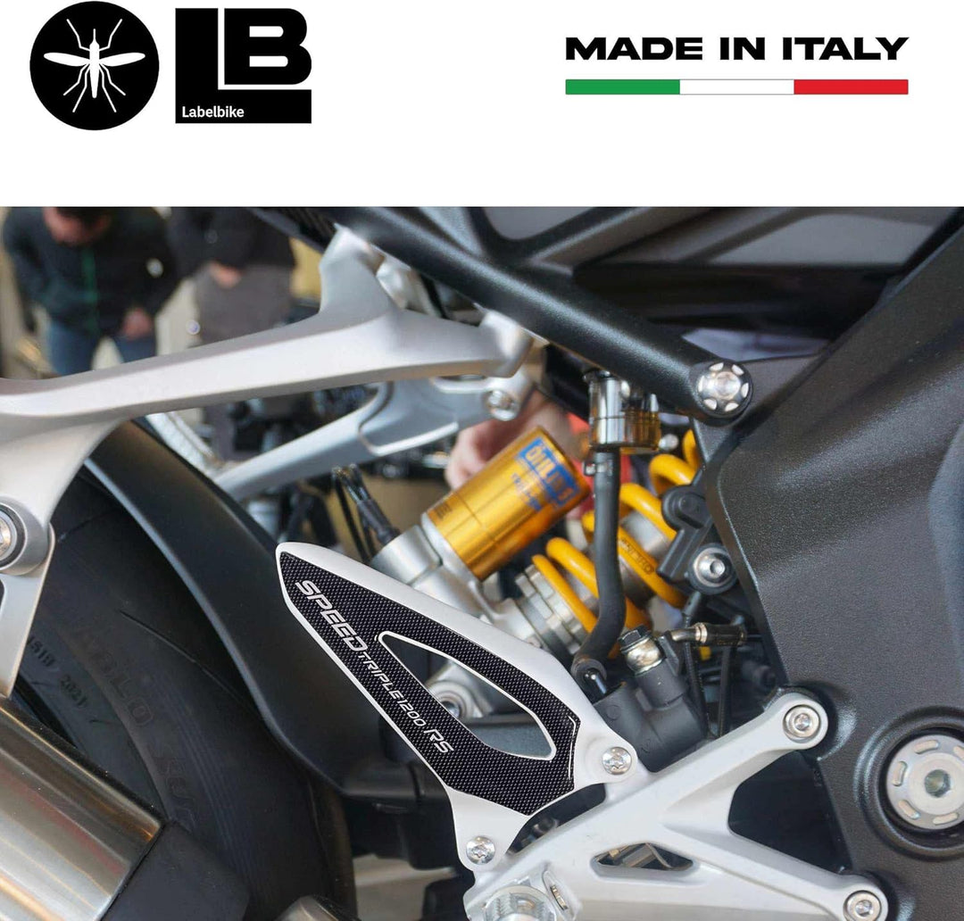 labelbike - 3D Aufkleber Fersenpolster Fussrasten Fussrasten Motorräder kompatibel mit Triumph Speed