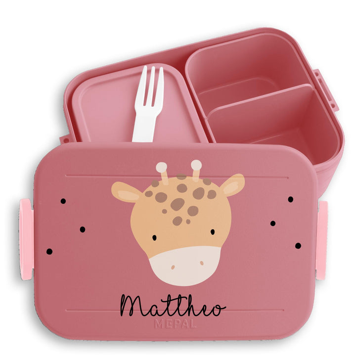 Kinder Bento Box Midi Lunchbox für Mepal Bentobox - Boho Giraffe Giraffen - 900 ml - Rosa - jausenbo