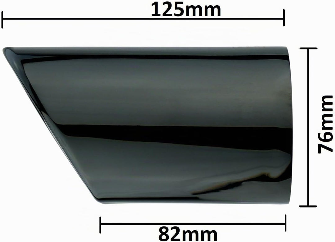 L&amp;P A295 2 Auspuffblenden Auspuffblende Schwarz Chrom Edelstahl poliert kompatibel mit A4 B8 A5 8T Q
