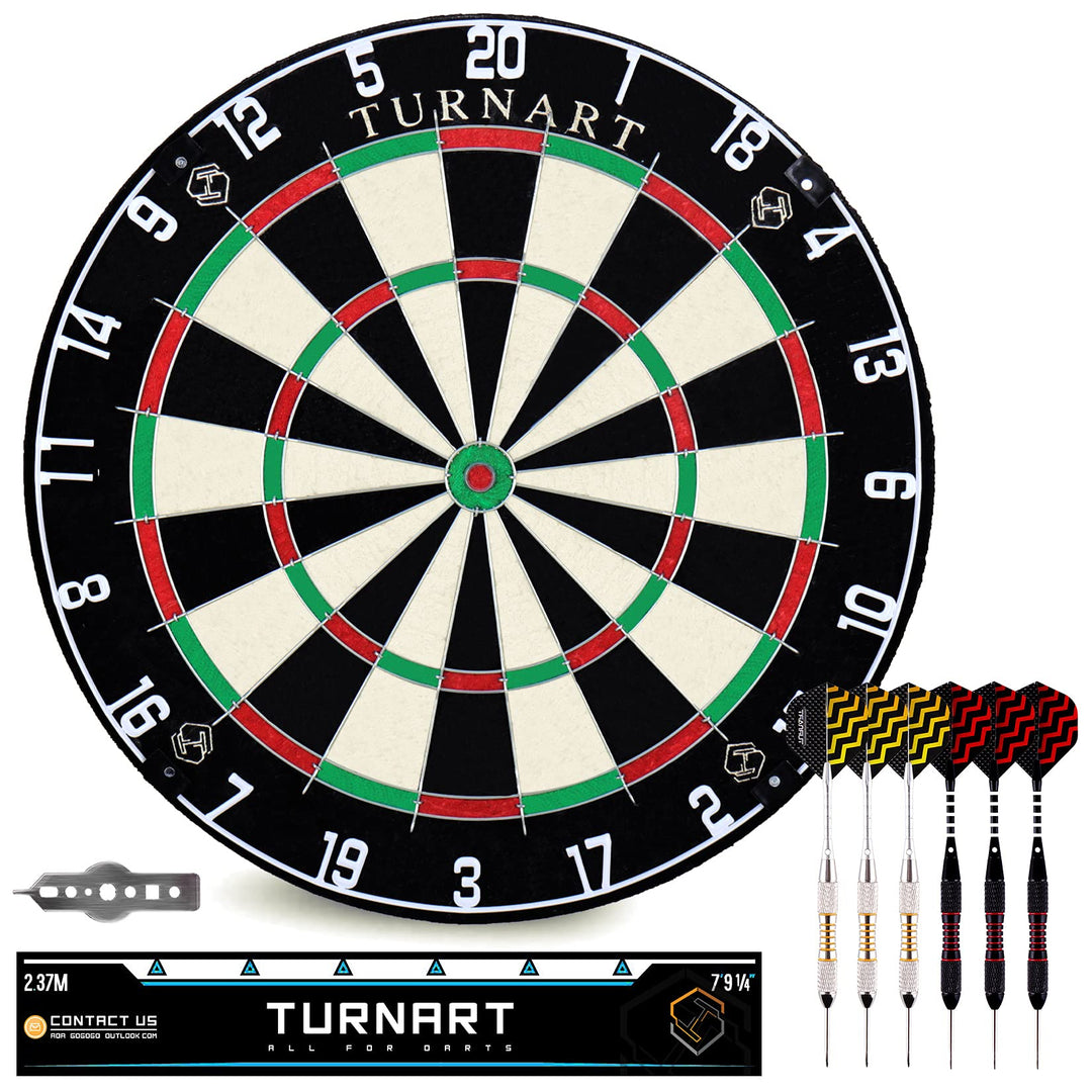Dartscheibe Kork, 45CM Dart Scheibe, Dartscheibe Steeldart 6 Dartpfeile Metallspitze,Professionelle