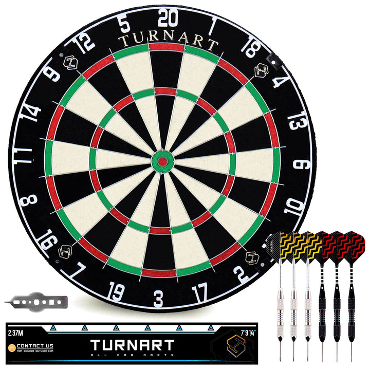 Dartscheibe Kork, 45CM Dart Scheibe, Dartscheibe Steeldart 6 Dartpfeile Metallspitze,Professionelle