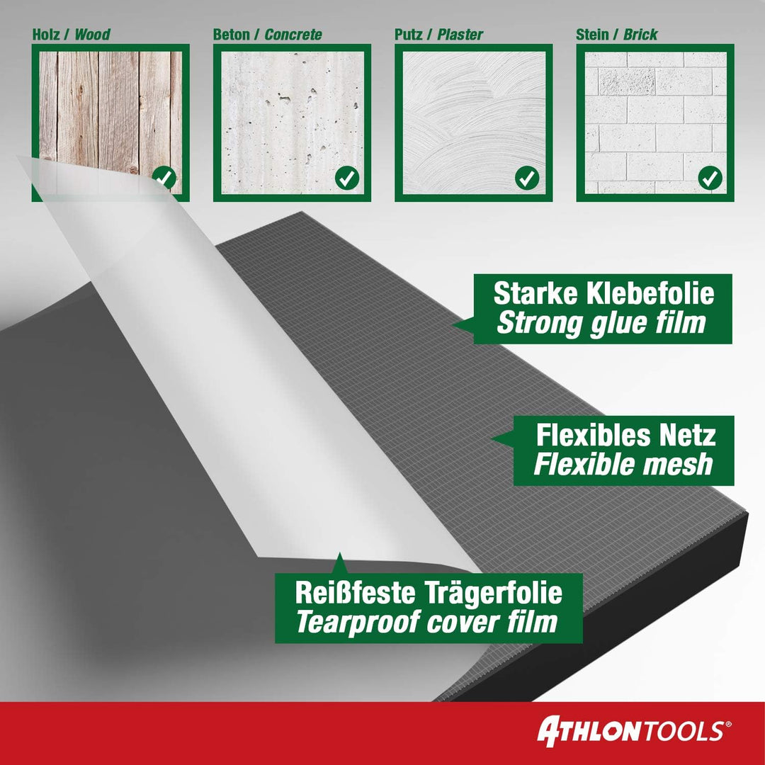 ATHLON TOOLS 2x XXL Garagen-Wandschutz reflektierend - je 50 x 50 cm - Selbstklebend - Rammschutz Pr