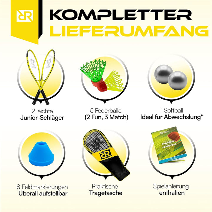 Rush Racket Crossminton Jugendset 4. Gelb, 4. Gelb
