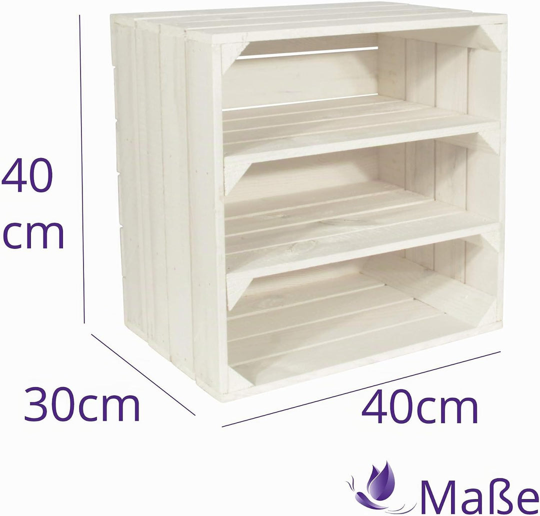 Weinregal Wino aus Holz - Weiss 2X Regal Holzkiste 1 2x Weiss Regal, 1 2x Weiss Regal