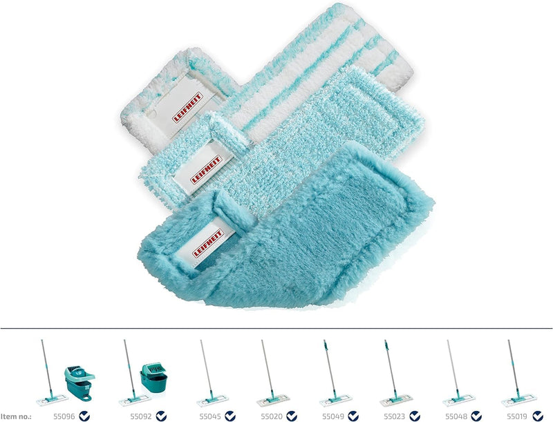 Leifheit 3er Set Wischbezug Profi XL micro duo, super soft & static plus, verschiedene Ersatzbezüge