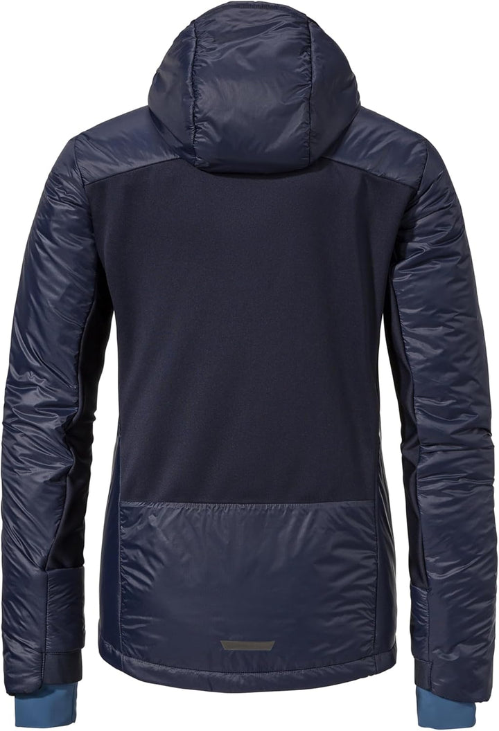 Schöffel Damen Ins Hybrid Black Raven L, leichte MTB Jacke mit 4 D Body Mapping, atmungsaktive, wärm