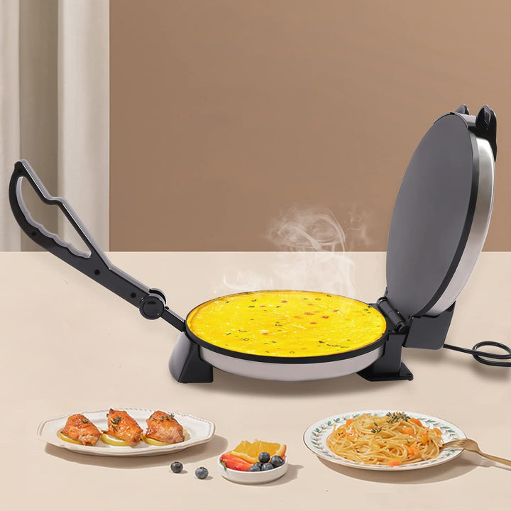 Chapati Maker, 220V Tortilla Presse 32 cm, Antihaftbeschichtung, Roti Maker mit Temperaturregelung,