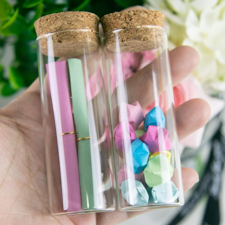 Jarvials 40ml transparente reagenzglas glasflasche mit korken stopfen，geeignet für die lagerung von