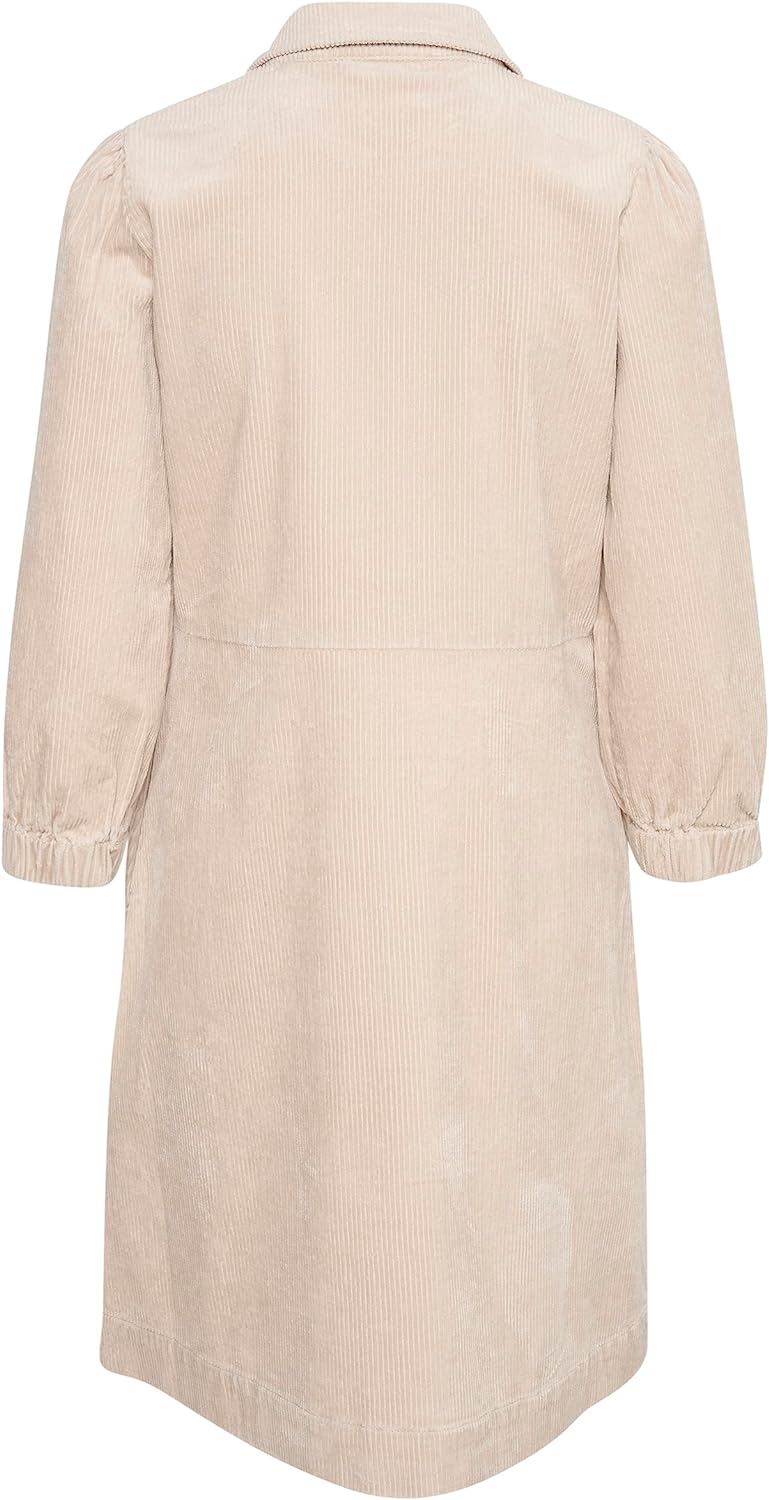 Part Two Damen Shirt mit Reissverschluss, 3/4 Ärmel, über Knielänge Kleid, Perfectly Pale, 36