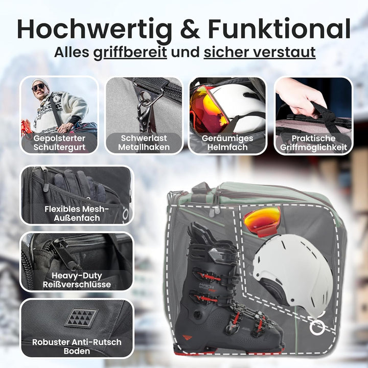 Otaro Skischuhtasche mit Helmfach (über 35.000 zufriedene Kunden) Premium Skitasche für Skischuhe |