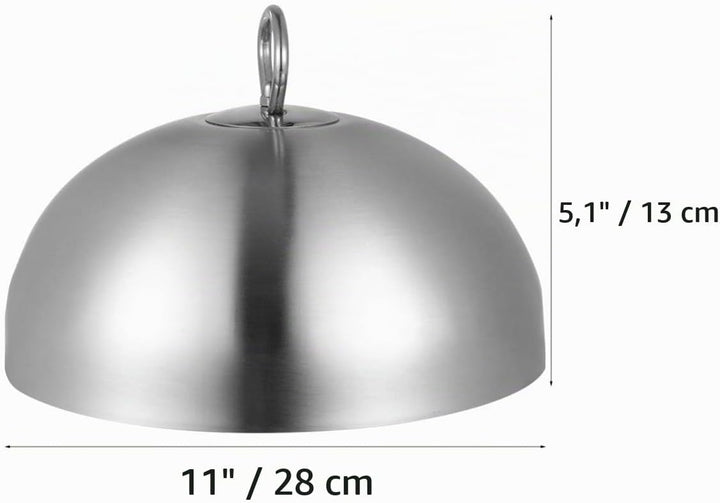 Hemoton Edelstahl Abdeckhaube 11.02In Teppanyaki Grillglocke Steakdeckel Anti-ÖL-Spritzschutz Servie