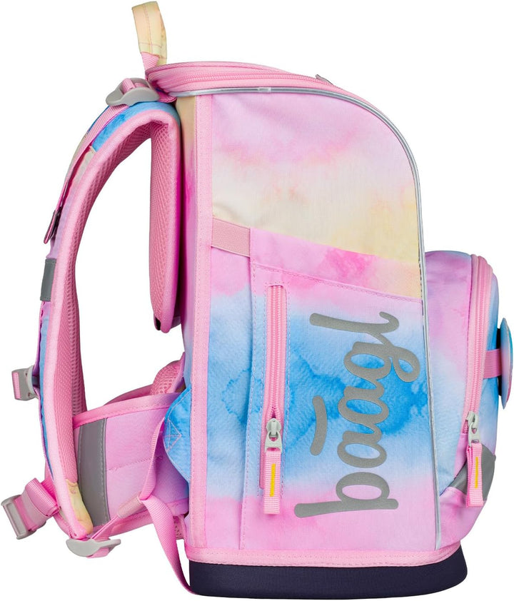 Baagl Schulranzen Mädchen Set 3 Teilig (Zippy Schultasche für 1. Klasse, Mäppchen, Turnbeutel), Grun