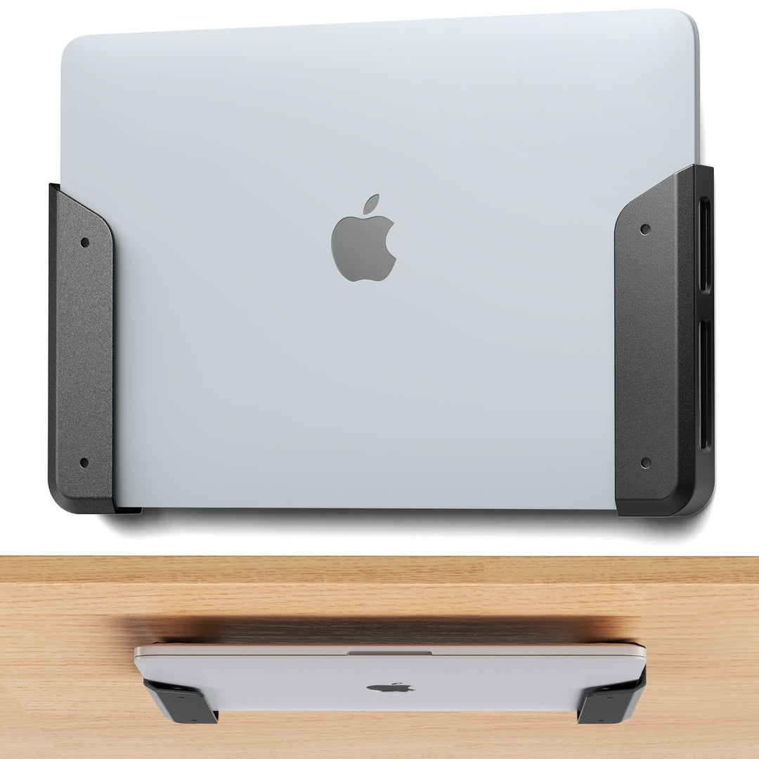 ELETIUO Laptop-Halterung für Wand und unter dem Schreibtisch, mit Kleber und Schrauben, 26 mm dick,