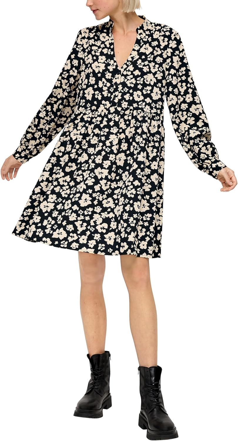 s.Oliver Damen Kleid, 99a0 Schwarz