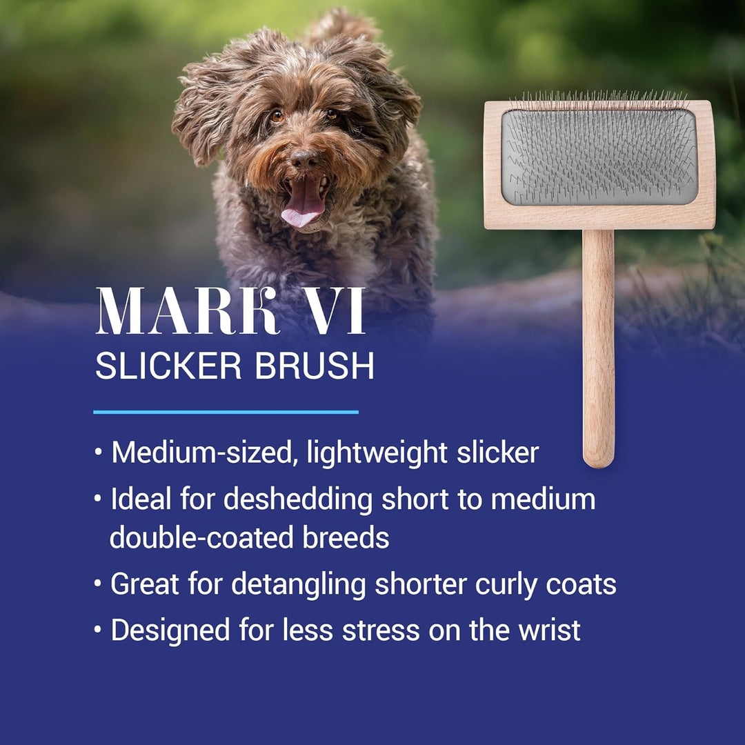 Chris Christensen Mark Vi Curved Back Medium Slicker for Pets Braun mittel, Braun mittel