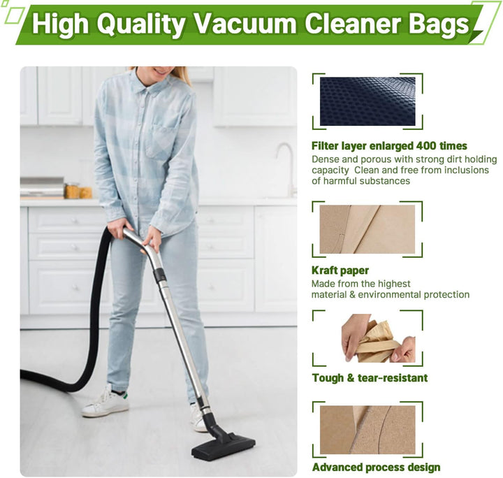 Rebirthcare 15 Stück 6.904-322.0 Staubsaugerbeutel für Kärcher WD2 Beutel Filtertüten WD2 Premium MV