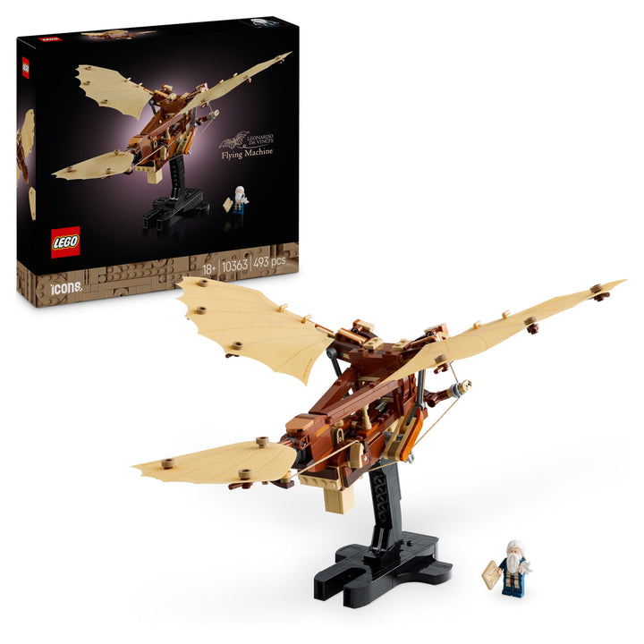 LEGO Icons Leonardo da Vincis Fluggerät mit schlagenden Flügeln - Inklusive Minifigur & Ständer - Ba